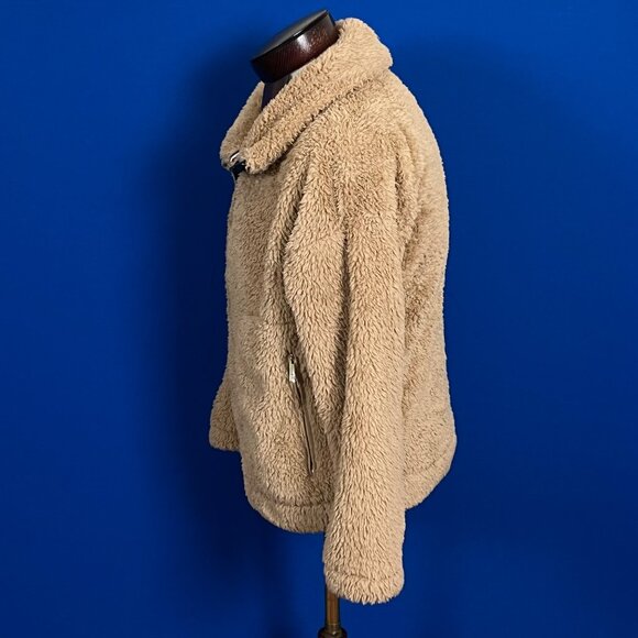 Tommy Hilfiger Womens Tan Fuzzy Sherpa Teddy 1/4 Zip Pullover‎ Size M - Picture 3 of 8